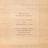 Eenvoudige Elegante Trouwkaart Save the Date Acryl Uitnodigingen (Voorkant)