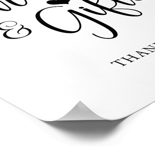 Eenvoudige Elegante Trouwkaarten & Cadeaus Bord Poster (Hoek)