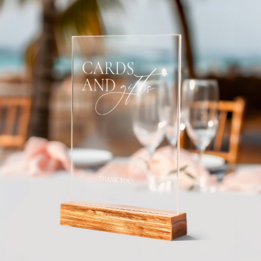 Eenvoudige elegante trouwkaarten & geschenken Acry Acryl Bord