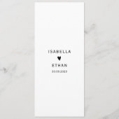 Eenvoudige Elegante Trouwmenu Sjabloon Menu (Achterkant)