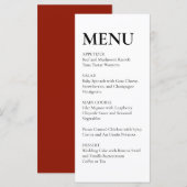 Eenvoudige Elegante Trouwmenu Zwart en Wit Menu (Voorkant / Achterkant)
