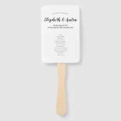 Eenvoudige Elegante Trouwprogramma Fan Handwaaier (Voorkant)