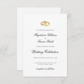 eenvoudige elegante trouwringen kaart (Voorkant / Achterkant)