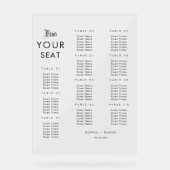 Eenvoudige Elegante Trouwstoelkaart Acryl teken Acryl Bord (Voorkant)