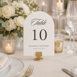 Eenvoudige Elegante Trouwtafel Nummerkaart Kaart