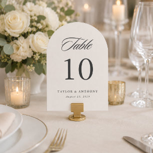 Eenvoudige Elegante Trouwtafel Nummerkaart Kaart