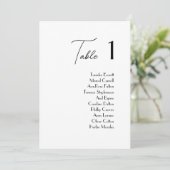 Eenvoudige & Elegante Trouwtafel Zitplaatsen Kaart (Staand voorkant)