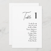 Eenvoudige & Elegante Trouwtafel Zitplaatsen Kaart (Voorkant / Achterkant)