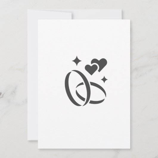 Eenvoudige elegante trouwuitnodiging in grijs met  kaart (Achterkant)