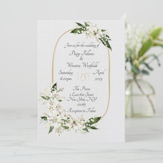 Eenvoudige elegante trouwuitnodiging kaart (Staand voorkant)