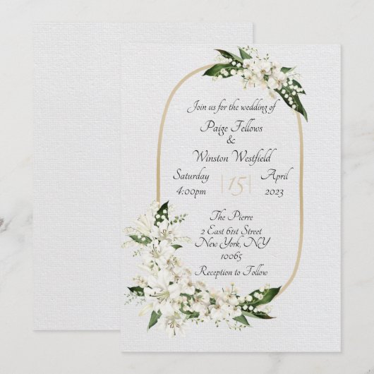 Eenvoudige elegante trouwuitnodiging kaart (Voorkant / Achterkant)