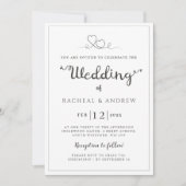 Eenvoudige elegante trouwuitnodiging kaart (Voorkant)
