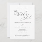 Eenvoudige Elegante Trouwuitnodiging met Foto en R Kaart (Voorkant)