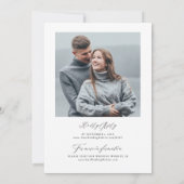 Eenvoudige Elegante Trouwuitnodiging met Foto en R Kaart (Achterkant)