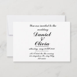 Eenvoudige Elegante Trouwuitnodiging Template Kaart