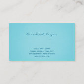 Eenvoudige Elegante Turquoise Blauwgroen Schoonhei Visitekaartje (Achterkant)