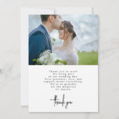 Eenvoudige elegante twee foto bruiloft dank u kaar bedankkaart (Achterkant)