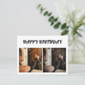 Eenvoudige Elegante twee foto's Briefkaart (Staand voorkant)