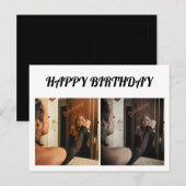 Eenvoudige Elegante twee foto's Briefkaart (Voorkant / Achterkant)