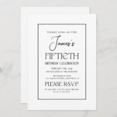 Eenvoudige Elegante Typografie 50e Verjaardagsfees Kaart (Voorkant / Achterkant)