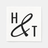Eenvoudige Elegante Typografie Ampersand Monogramm Servet (Voorkant)