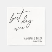 Eenvoudige elegante typografie Beste dag ooit brui Servet (Voorkant)