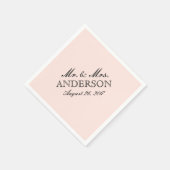 Eenvoudige elegante typografie Blush bruiloft serv Servetten (Hoek)