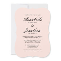 Eenvoudige elegante typografie Blush bruiloft uitn