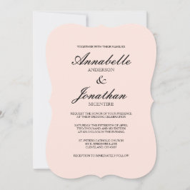Eenvoudige elegante typografie Blush bruiloft uitn Kaart