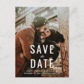 Eenvoudige elegante typografie bruiloft Opslaan da Aankondigingskaart (Voorkant)