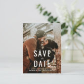Eenvoudige elegante typografie bruiloft Opslaan da Aankondigingskaart (Staand voorkant)