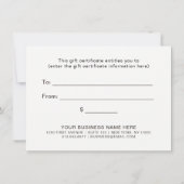 Eenvoudige elegante typografie | Cadeaubon (Achterkant)