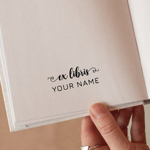 Eenvoudige elegante typografie eigen bibliotheek a  zelfinktende stempel