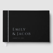 Eenvoudige elegante typografie en foto bruiloft gastenboek (Voorkant)