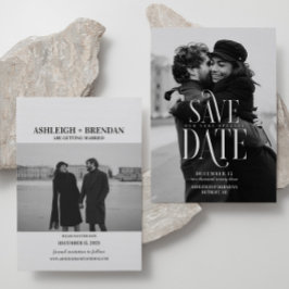 Eenvoudige Elegante Typografie Foto Save The Date