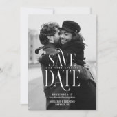 Eenvoudige Elegante Typografie Foto Save The Date (Voorkant)