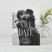 Eenvoudige Elegante Typografie Foto Save The Date (Staand voorkant)