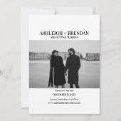 Eenvoudige Elegante Typografie Foto Save The Date (Achterkant)