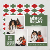 Eenvoudige Elegante Typografie Kerstmis Paar 3 Fot Feestdagenkaart (Voorkant / Achterkant)