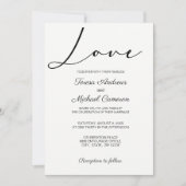 Eenvoudige elegante typografie Love Wedding Kaart (Voorkant)