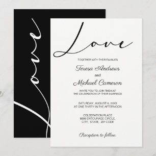 Eenvoudige elegante typografie Love Wedding Kaart
