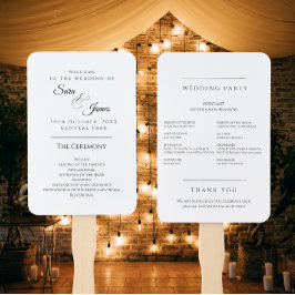Eenvoudige elegante typografie Modern Wedding Prog Handwaaier