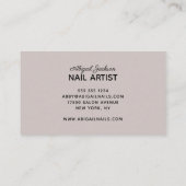 Eenvoudige elegante typografie-nagels op naam visitekaartje (Achterkant)