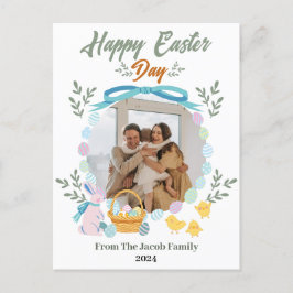 Eenvoudige Elegante Typografie Pasen Familie één f Feestdagenkaart