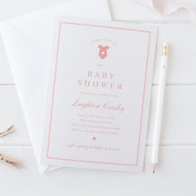 Eenvoudige Elegante Typografie Roze Baby shower