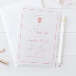 Eenvoudige Elegante Typografie Roze Baby shower Kaart