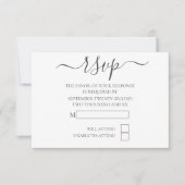 Eenvoudige Elegante Typografie RSVP Bruiloft (Voorkant)