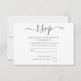 Eenvoudige Elegante Typografie RSVP Bruiloft