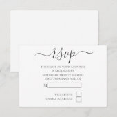 Eenvoudige Elegante Typografie RSVP Bruiloft (Voorkant / Achterkant)