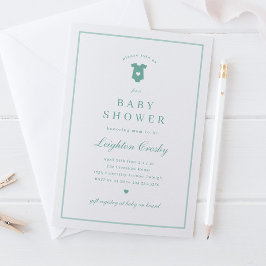 Eenvoudige Elegante Typografie Sage Groen Baby sho Kaart